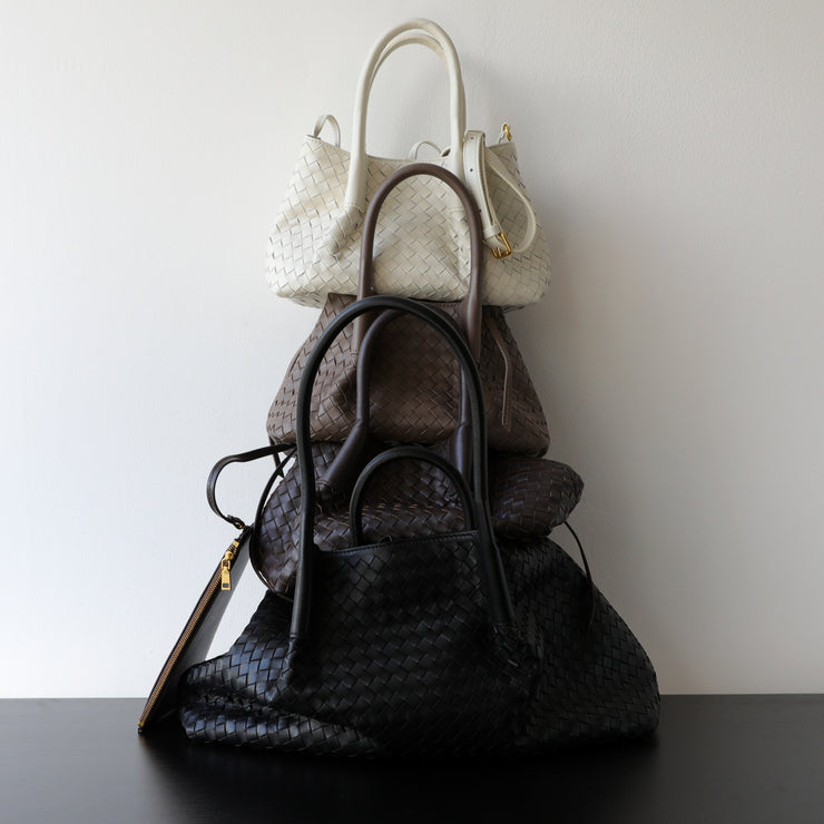 Woven Leather Tote Set – Handcrafted Italian-Style Shoulder Bags
