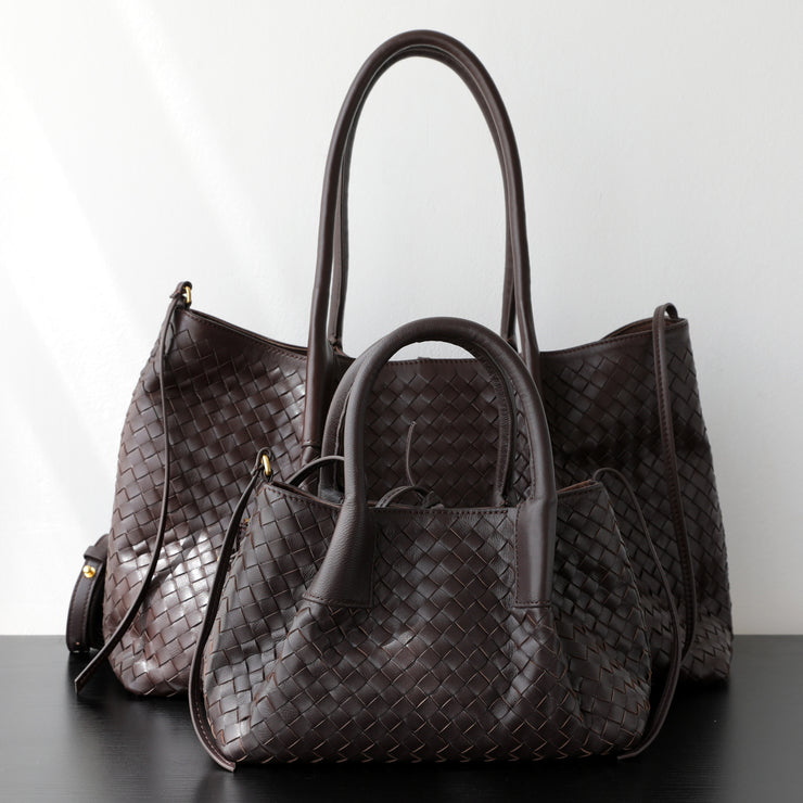 Woven Leather Tote Set – Handcrafted Italian-Style Shoulder Bags
