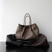 Woven Leather Tote Set – Handcrafted Italian-Style Shoulder Bags