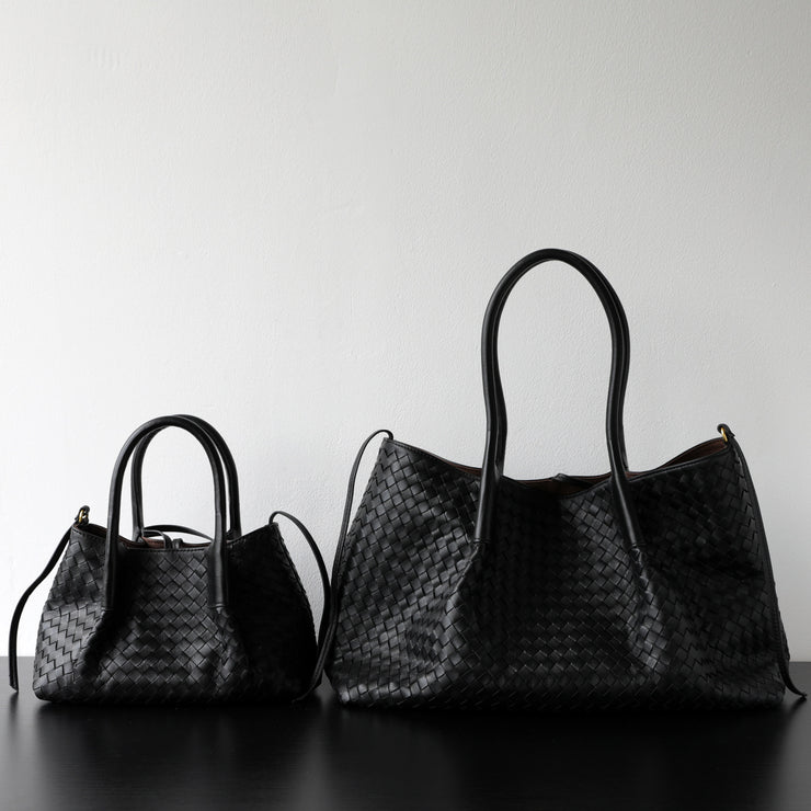 Woven Leather Tote Set – Handcrafted Italian-Style Shoulder Bags