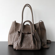 Woven Leather Tote Set – Handcrafted Italian-Style Shoulder Bags