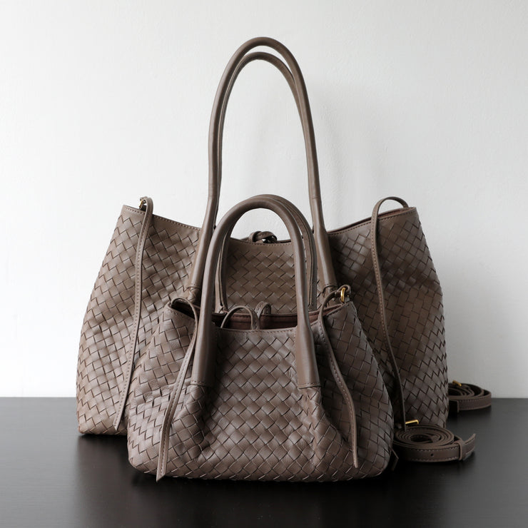Woven Leather Tote Set – Handcrafted Italian-Style Shoulder Bags