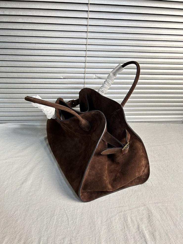 Suede Structured Tote Bag – Handcrafted Soft Leather Shoulder Bag