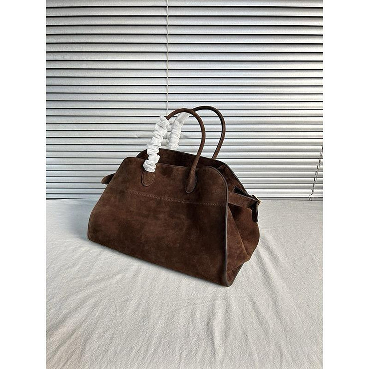 Suede Structured Tote Bag – Handcrafted Soft Leather Shoulder Bag