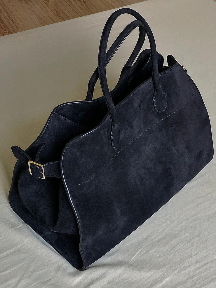 Suede Structured Tote Bag – Handcrafted Soft Leather Shoulder Bag