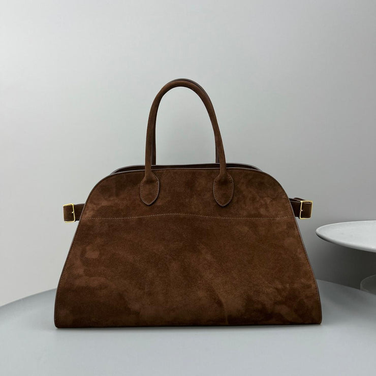 Suede Structured Tote Bag – Handcrafted Soft Leather Shoulder Bag