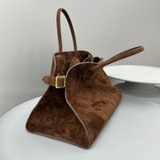 Suede Structured Tote Bag – Handcrafted Soft Leather Shoulder Bag