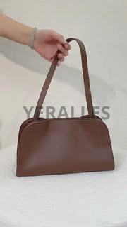Structured Leather Shoulder Bag – Yeralles Quiet Luxury Handbag